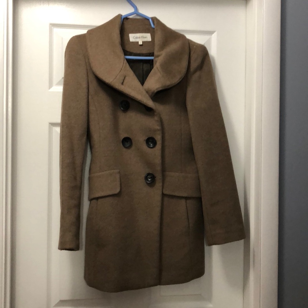 Brown wool Calvin Klein peacoat  size 6